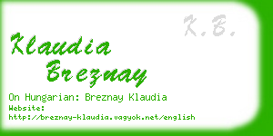 klaudia breznay business card